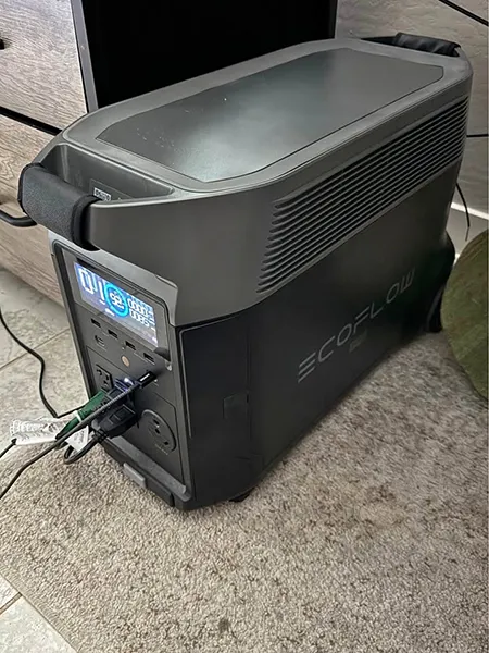 image of an Ecoflow delta pro solar generator in a house